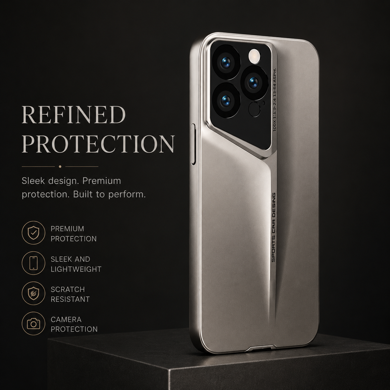 Premium iPhone Case Ultra Thin Protective Cover Titanium Style Shockproof Camera Lens Protection Anti Scratch Lightweight Anti Slip Slim Full Coverage