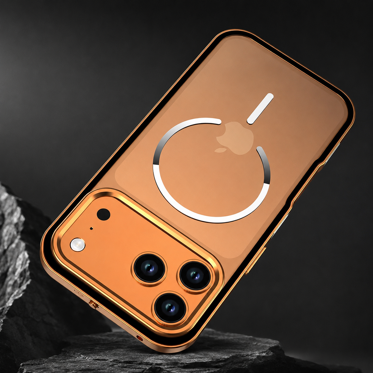 Premium iPhone Case MagSafe Compatible Magnetic Aluminum Frame Frosted Matte Shockproof Protective Camera Lens Protection Slim Design Full Coverage