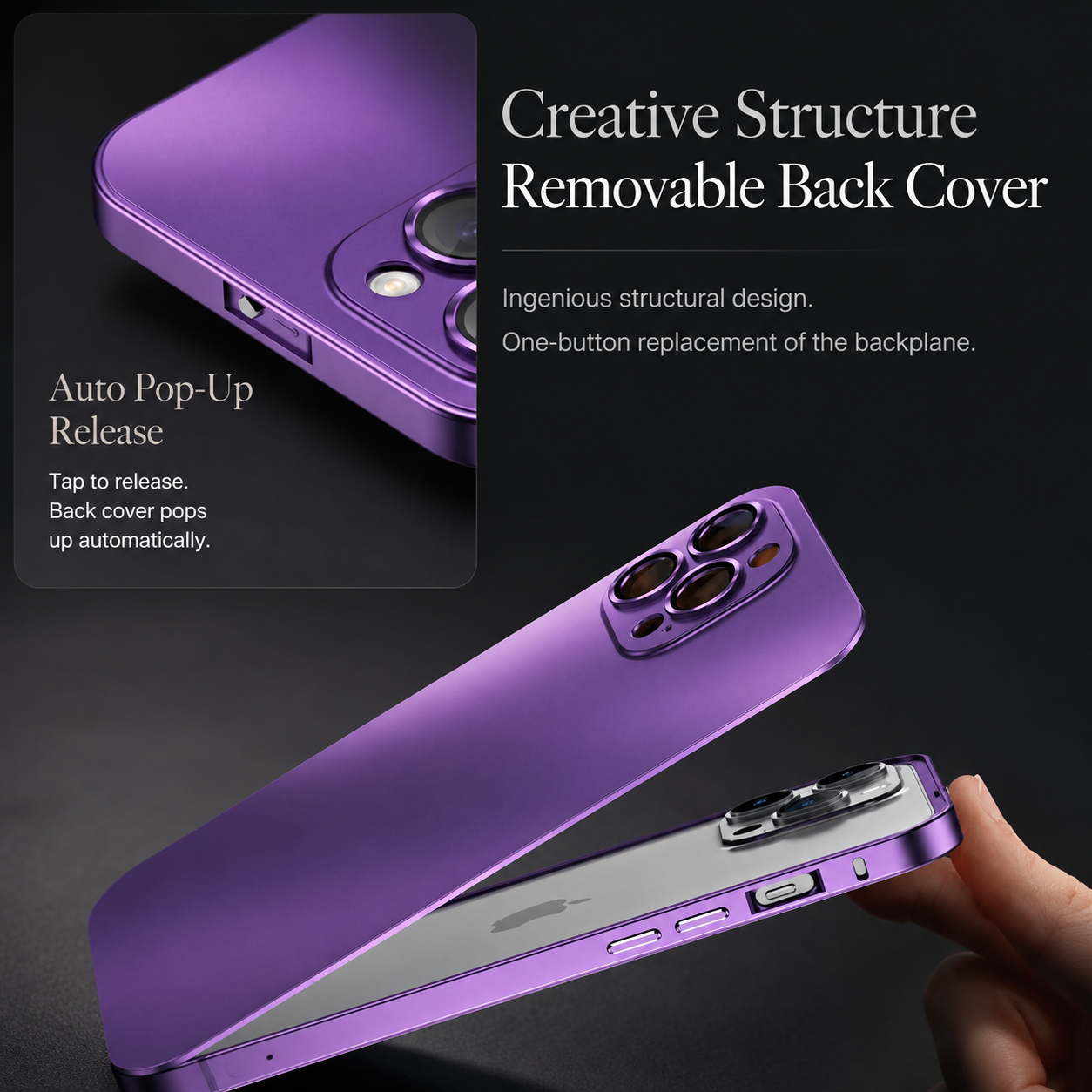 Premium iPhone Case Aluminum Metal Frame Protective Cover Shockproof Camera Lens Protection Wireless Charging Slim Lightweight PC Back Full Coverage