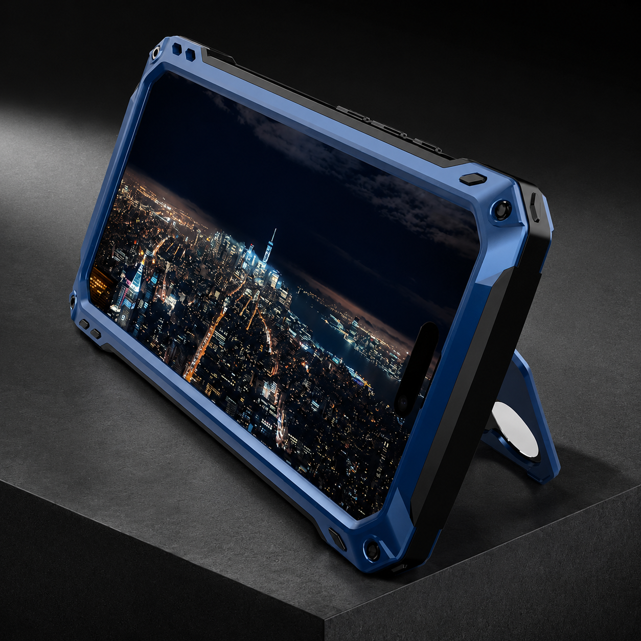 Premium iPhone Case Heavy Duty Metal MagSafe Cover Camera Guard Kickstand 9H Screen Protector Shockproof Aluminum Bumper Full Coverage Protective Design