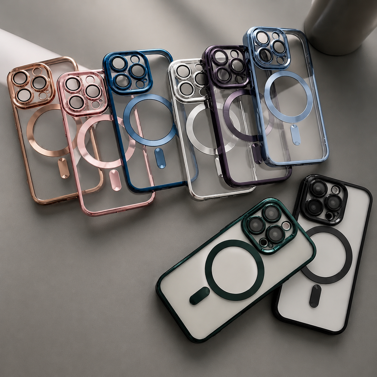 Premium iPhone Case MagSafe Compatible Magnetic Protective Cover Shockproof Camera Lens Protection Slim TPU Plating Frame Anti Scratch Full Coverage