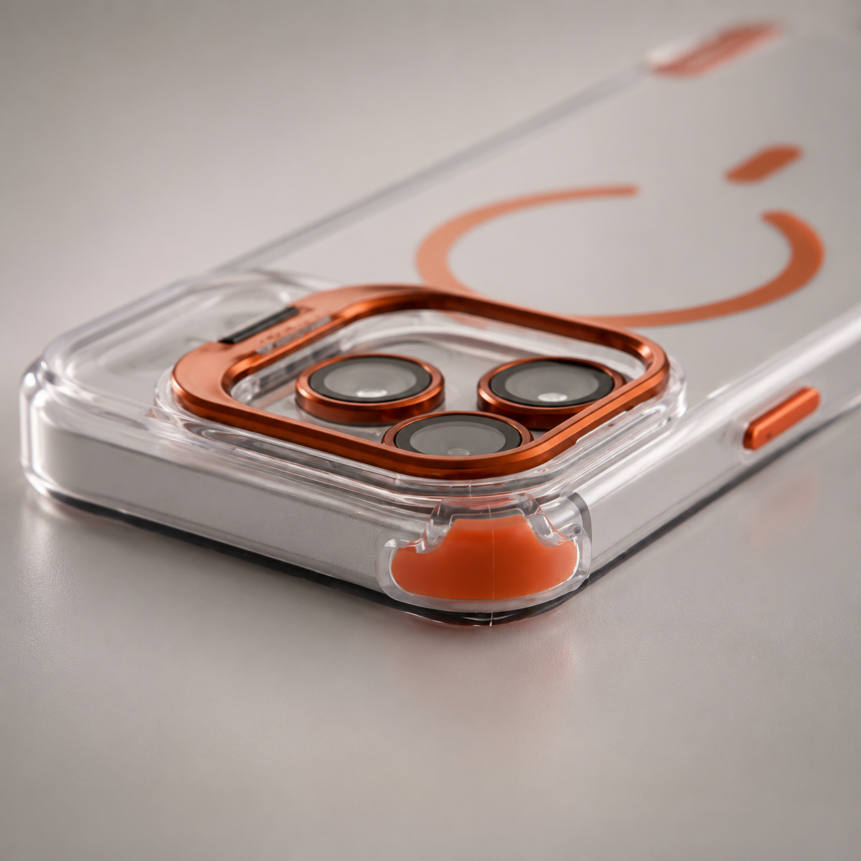 Premium iPhone Case Transparent Magnetic Shockproof Cover Glass Lens Protector Stand Holder MagSafe Compatible Non Slip Full Coverage Design