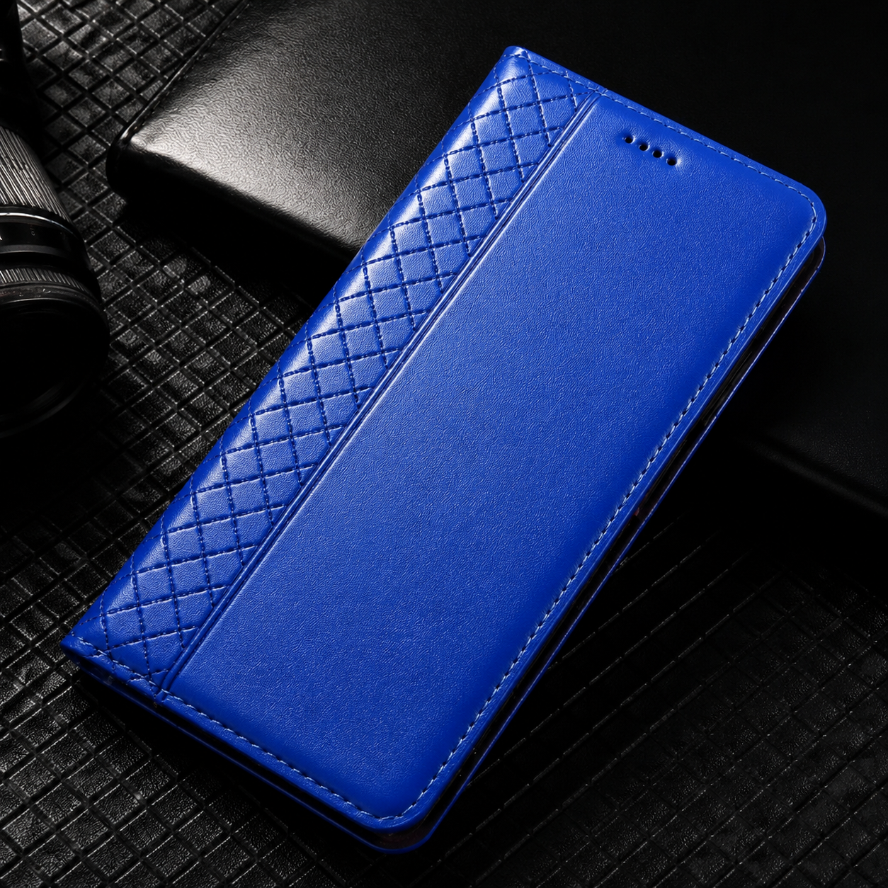 Premium iPhone Wallet Case Genuine Nappa Leather Flip Cover Card Holder Magnetic Closure Shockproof Full Body Slim Business Design Protective Case