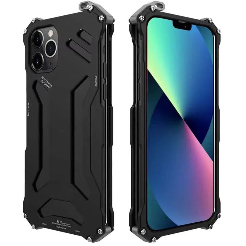 Premium iPhone Case Aluminum Alloy Metal Armor Cover Cooling Design Shockproof Anti Scratch Non Slip Heavy Duty Full Coverage Protective Design