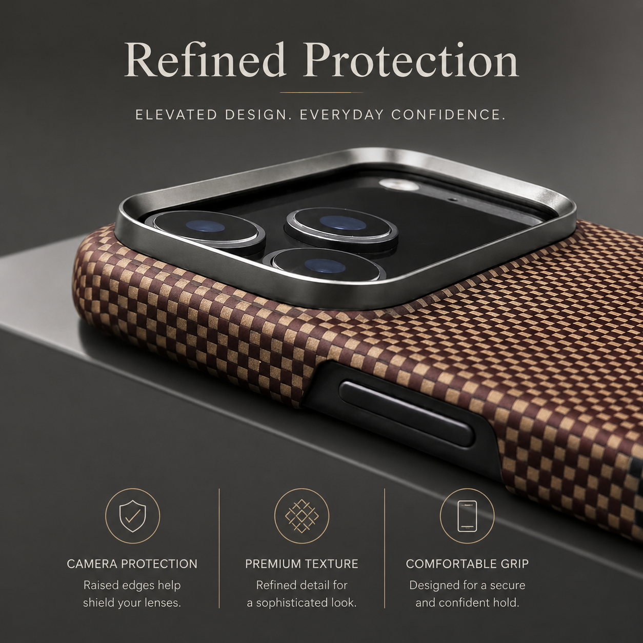 Premium iPhone Case MagSafe Compatible Aramid Fiber Carbon Fiber Protective Cover Wireless Charging Shockproof Ultra Slim Camera Lens Protection Hard Back