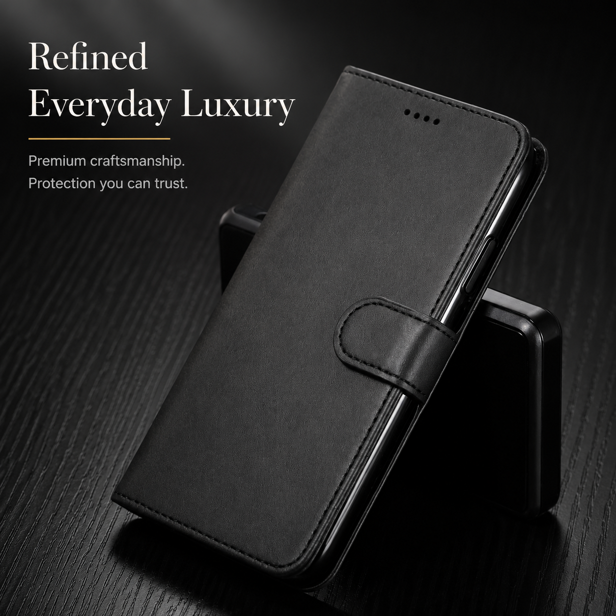 Premium iPhone Case Leather Wallet Flip Cover Card Holder Magnetic Closure Shockproof Camera Protection Slim Full Coverage Protective Design
