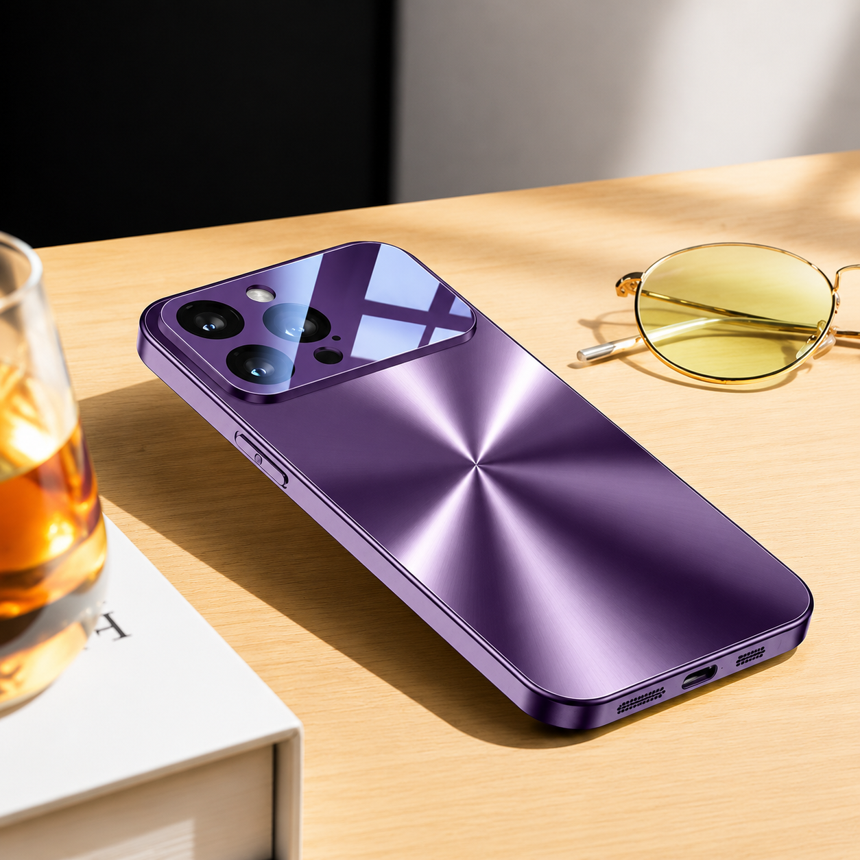 Premium iPhone Case Metal Back Protective Cover Shockproof Silicone Frame Camera Lens Protection Anti Scratch Heavy Duty Slim Full Coverage