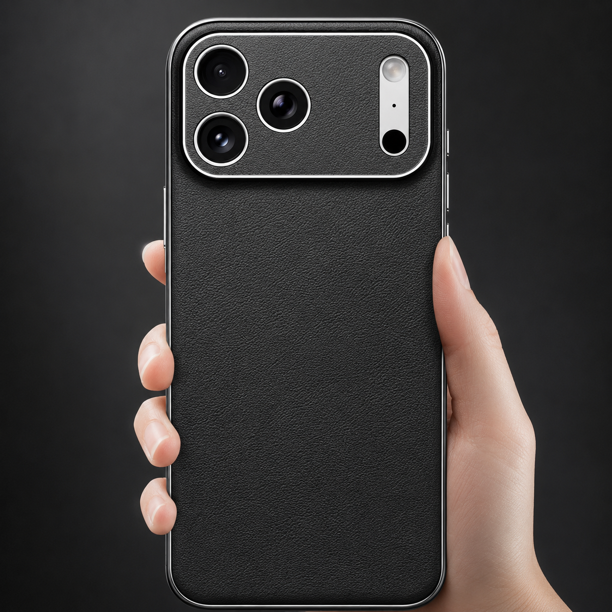 Premium iPhone Case Genuine Leather Cover Shockproof Protective Frame Full Camera Lens Protection Anti Slip Matte Finish Slim Full Coverage