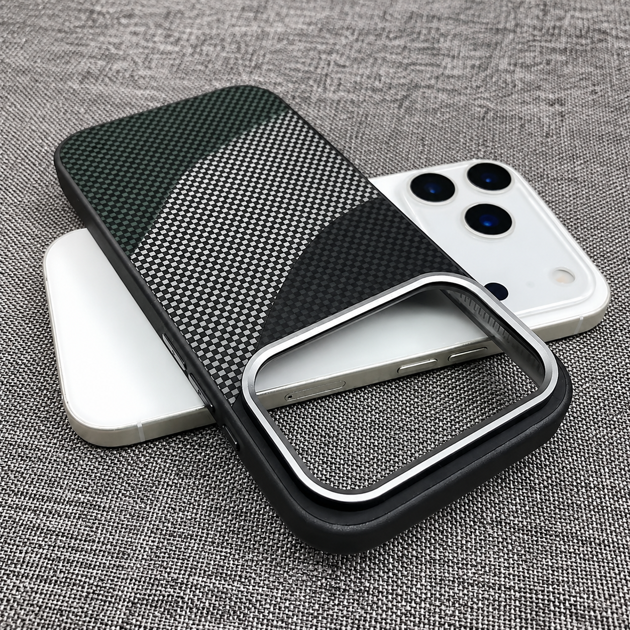 Premium iPhone Case MagSafe Compatible Carbon Fiber Armor Cover Alloy Camera Guard Shockproof Full Coverage Non Slip PC Anti Scratch Design