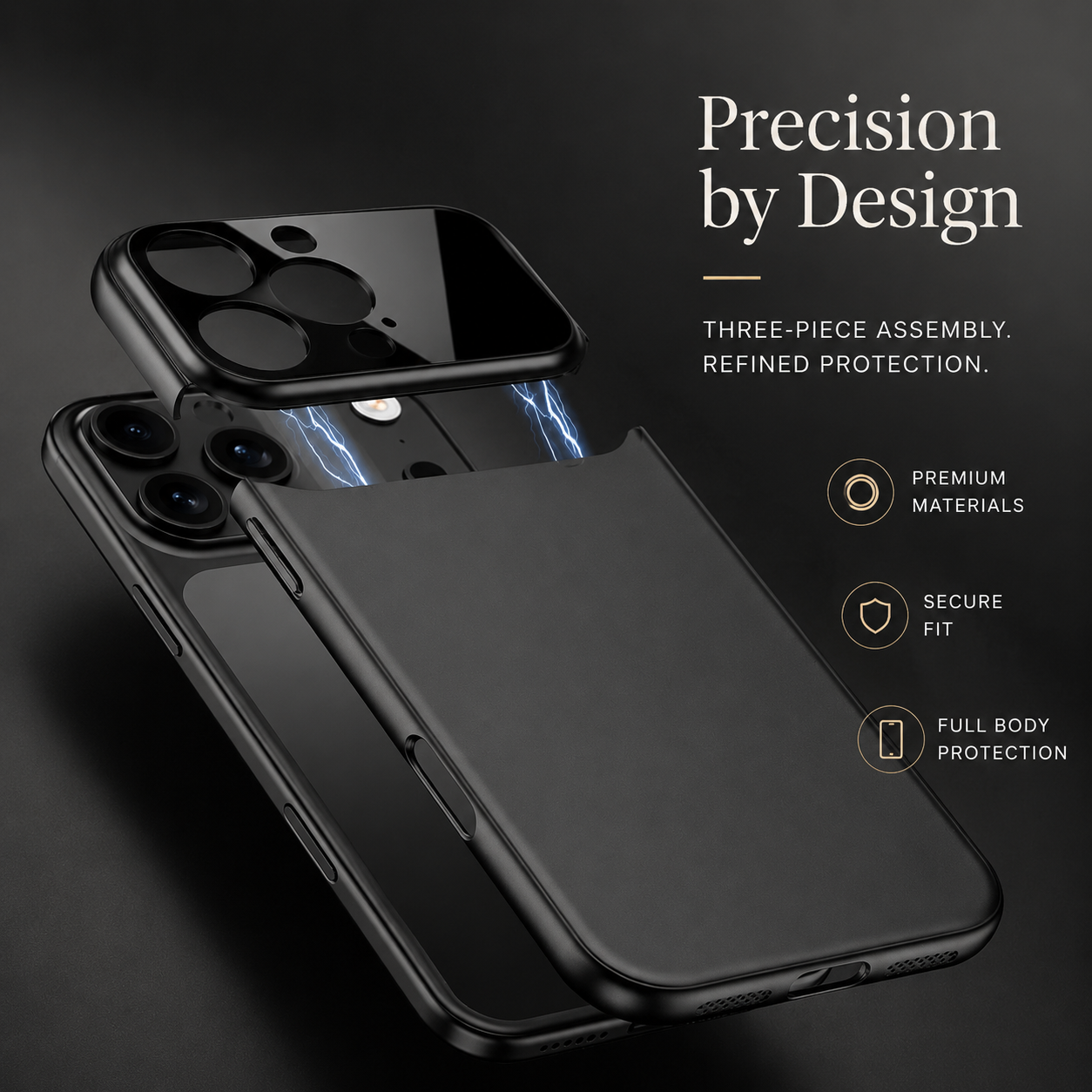 Premium iPhone Case Slim Hard Protective Cover Camera Lens Protection Shockproof Anti Scratch Matte Non Slip Two Tone Full Coverage
