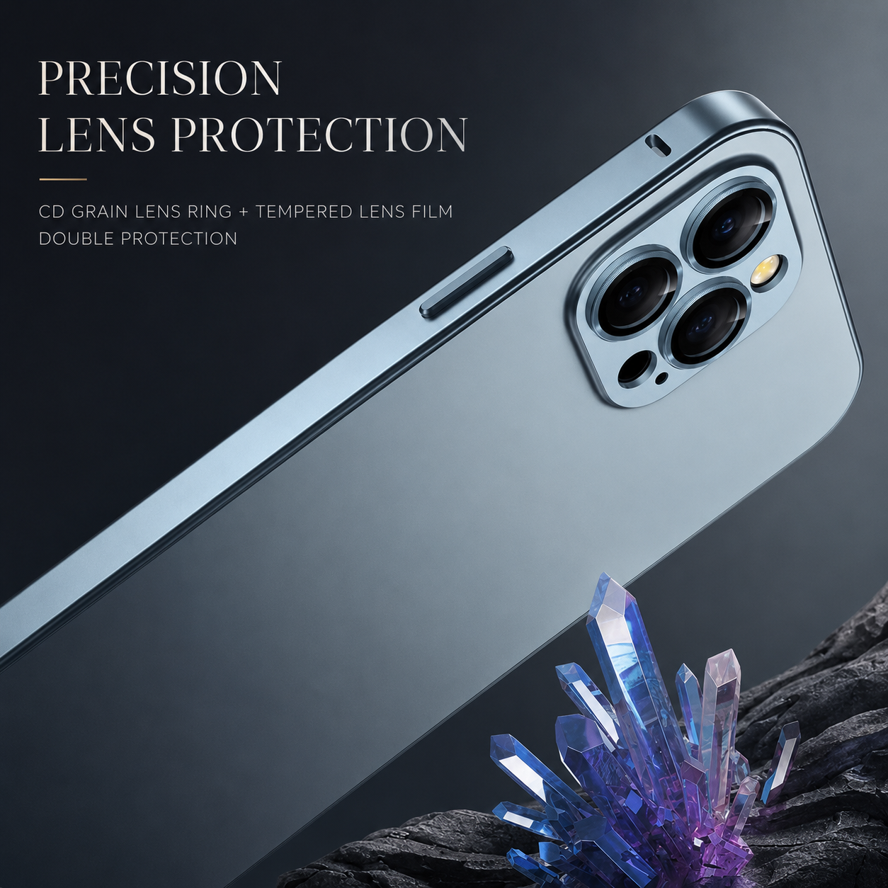 Premium iPhone Case Aluminum Metal Frame Protective Cover Shockproof Camera Lens Protection Wireless Charging Slim Lightweight PC Back Full Coverage