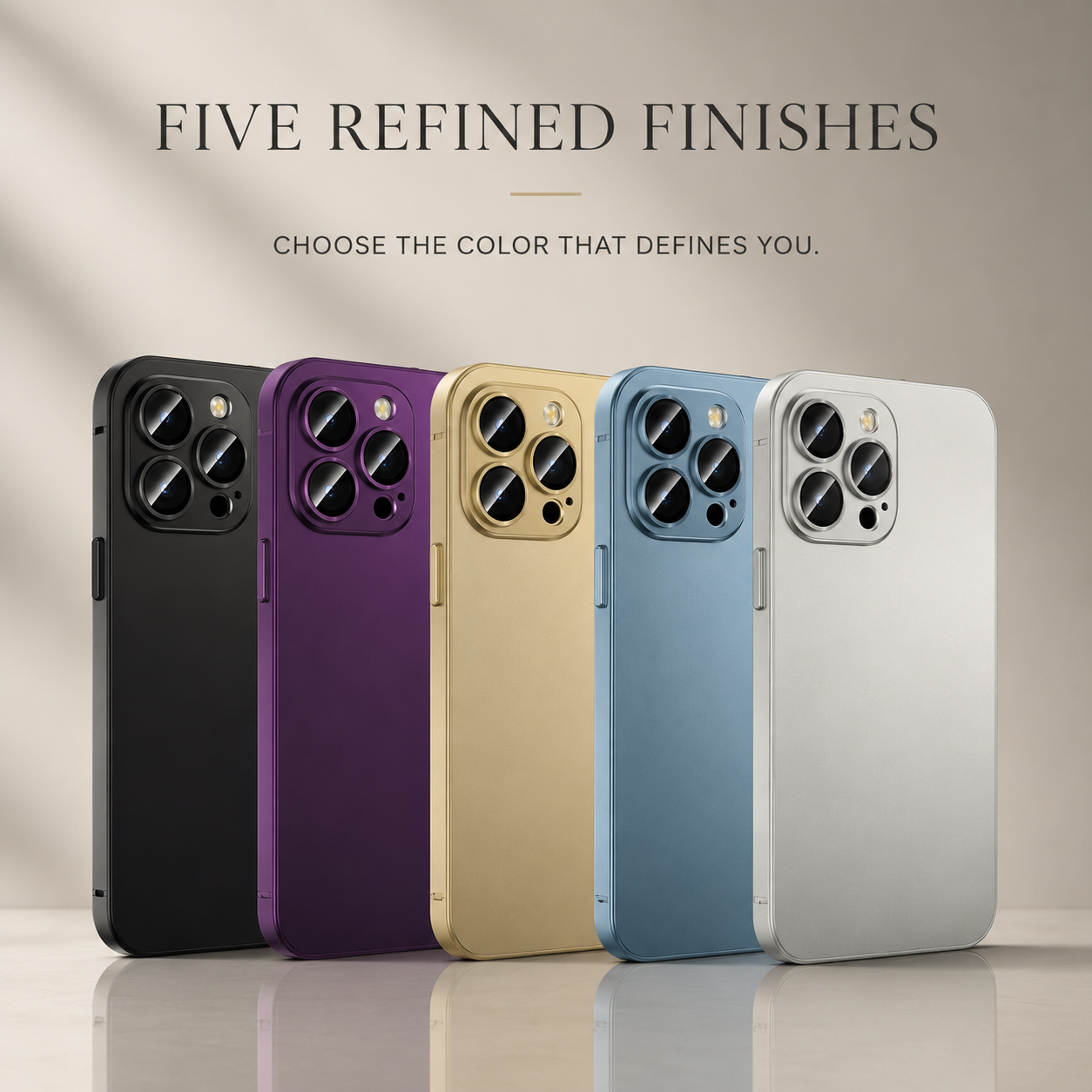 Premium iPhone Case Aluminum Metal Frame Protective Cover Shockproof Camera Lens Protection Wireless Charging Slim Lightweight PC Back Full Coverage