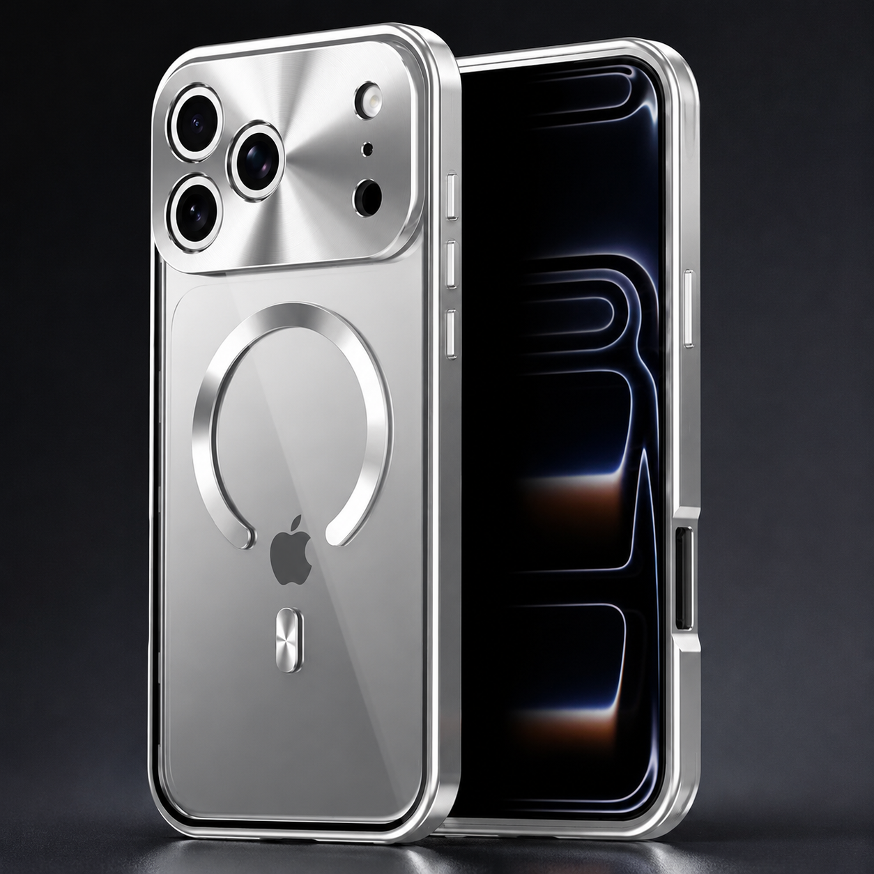 Premium iPhone Case MagSafe Compatible Magnetic Aluminum Frame Privacy Screen Protector Clear Back Shockproof Camera Lens Guard Slim Full Coverage