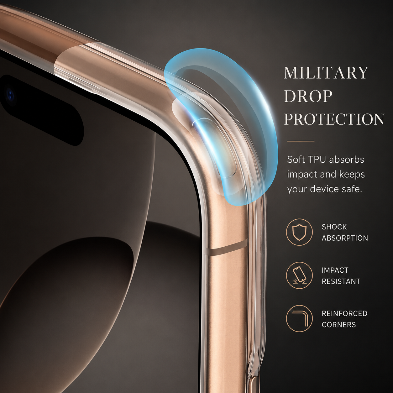 Premium iPhone Case MagSafe Compatible Clear Transparent Back Shockproof Armor Protective Cover Camera Control Button Anti Scratch Slim Full Coverage Design