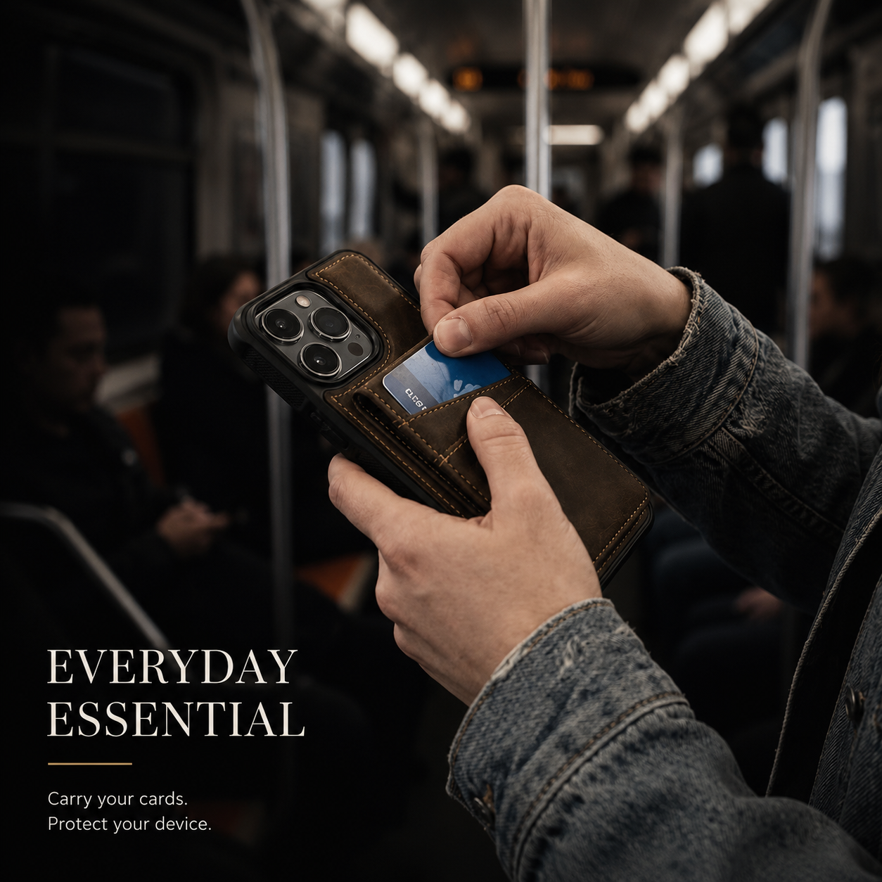 Premium iPhone Case Magnetic Detachable Wallet Flip Cover PU Leather Card Holder Cash Pocket Wrist Strap Shockproof Full Coverage Protective Design