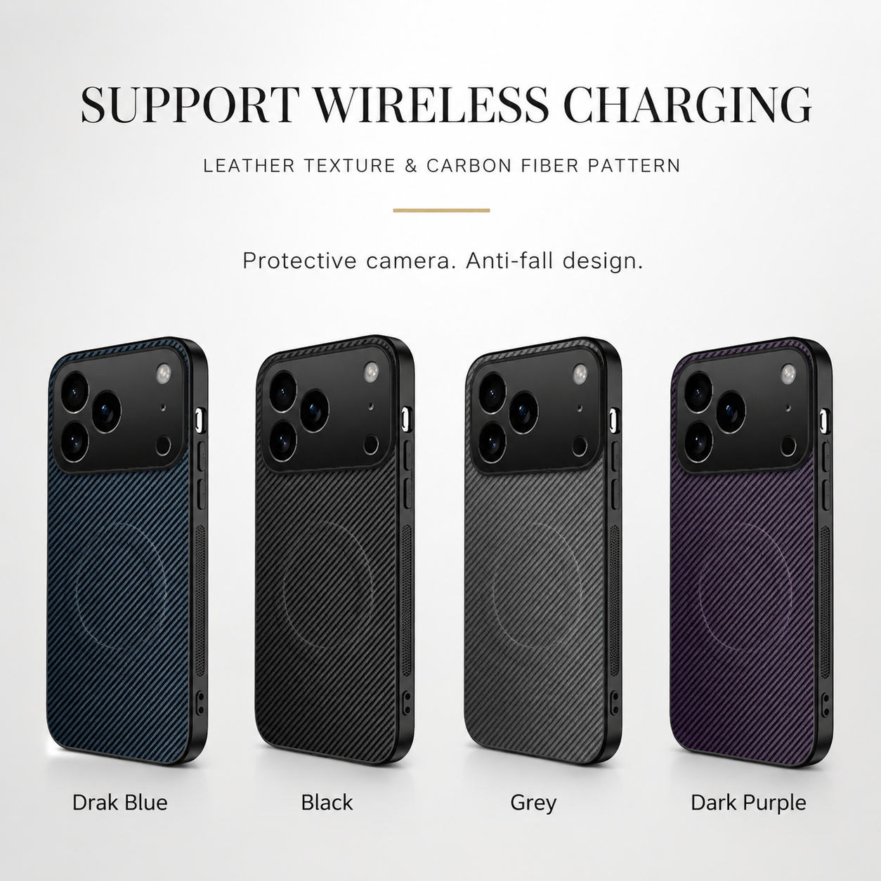 Premium iPhone Case MagSafe Compatible Carbon Fiber Leather Protective Cover Wireless Charging Shockproof Anti Scratch Slim Camera Lens Protection Full Coverage