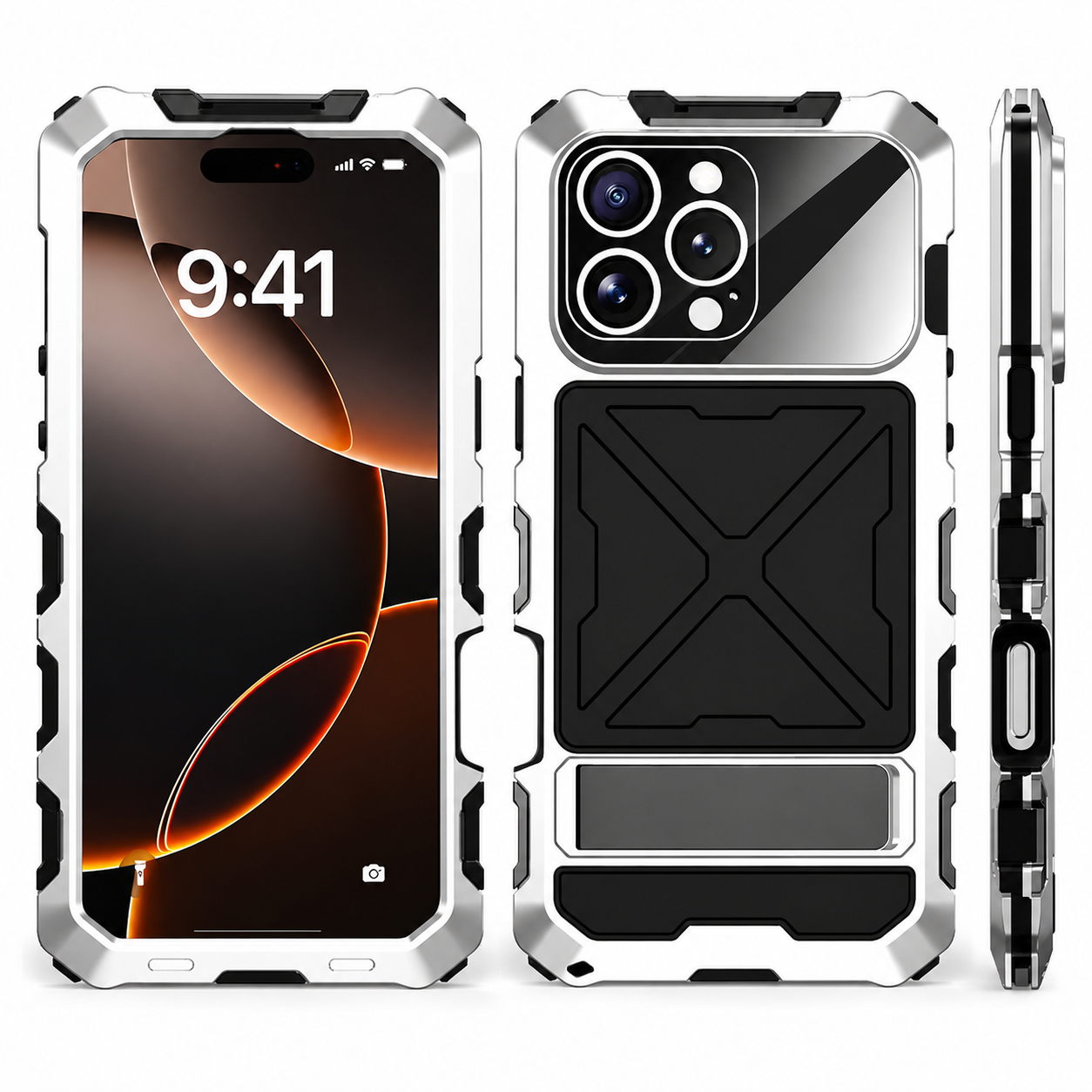 Premium iPhone Case MagSafe Compatible Magnetic Protective Cover 360 Metal Lock Frame Dual Tempered Glass Shockproof Camera Lens Guard Full Body Ultra Thin Design