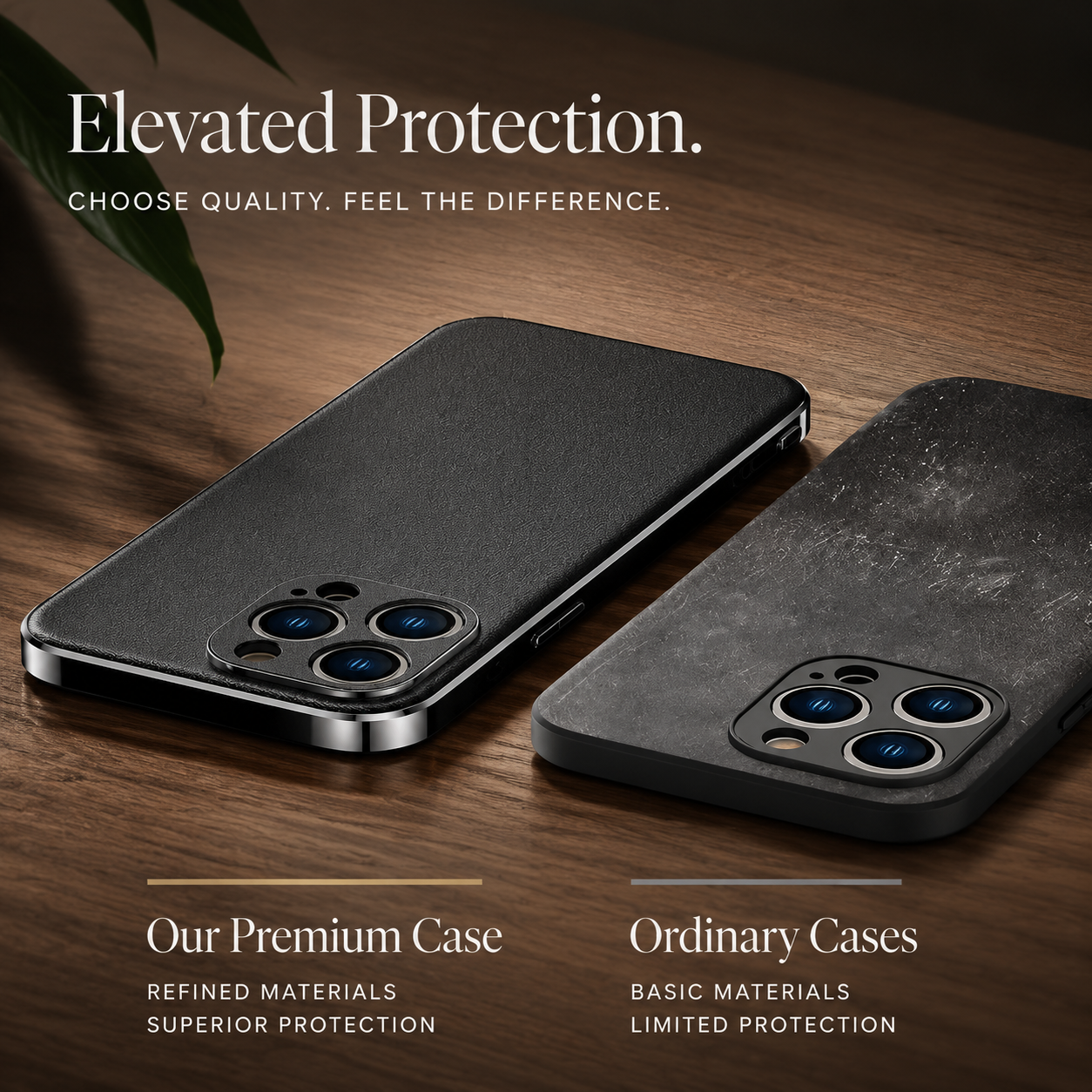 Premium iPhone Case Genuine Cowhide Leather Protective Cover MagSafe Compatible Camera Lens Protection Shockproof Plating Frame Slim Full Coverage