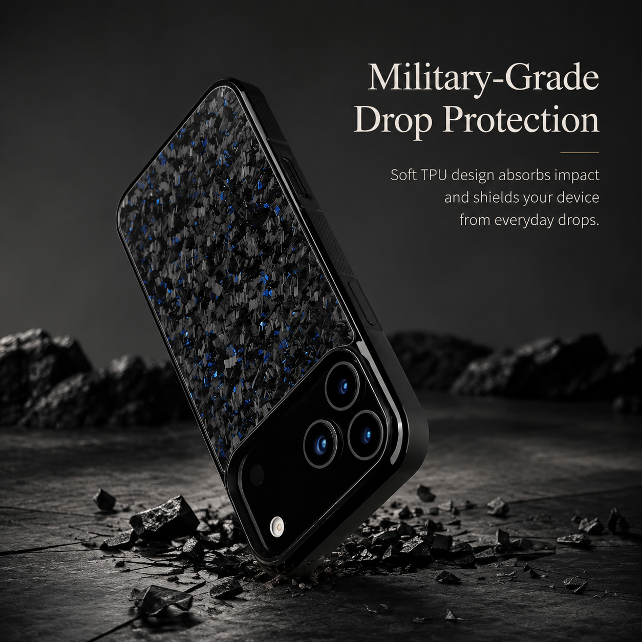 Premium iPhone Case MagSafe Compatible Forged Carbon Fiber TPU Hybrid Cover Shockproof Full Coverage Anti Scratch Non Slip Protective Design