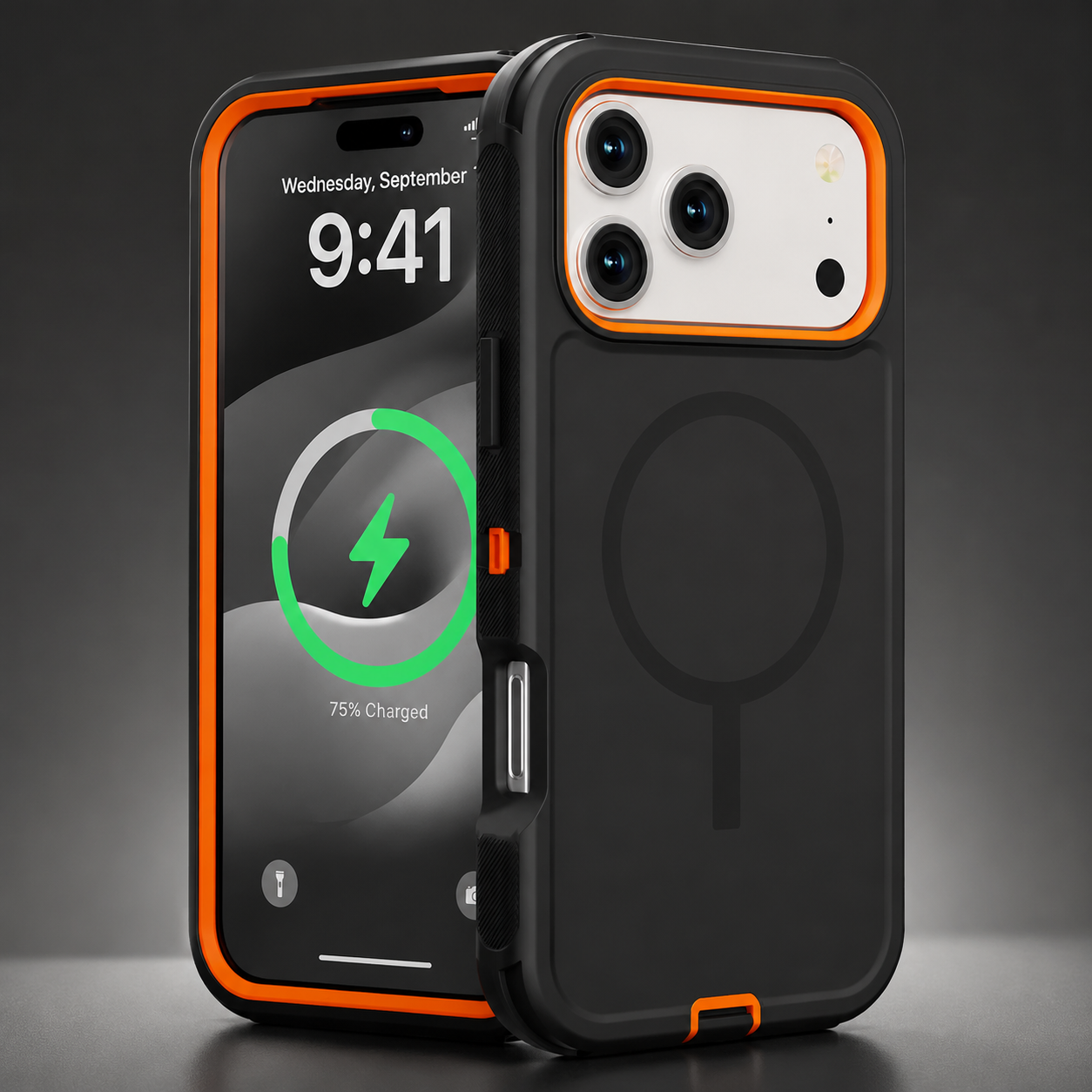 Premium iPhone Case Rugged Defender Magnetic Dual Layer Shockproof Armor Protective Cover Belt Clip Holder Heavy Duty Anti Slip Grip Full Port Protection Design