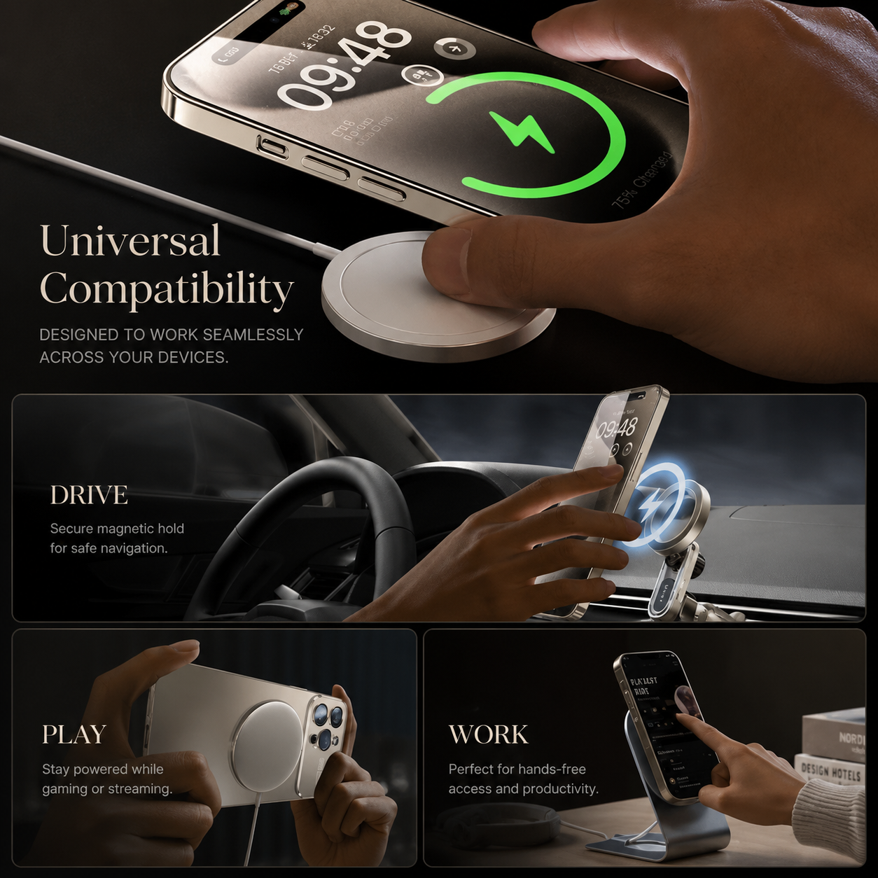 Premium iPhone Case MagSafe Compatible Matte Finish Shockproof PC TPU Protective Cover Magnetic Charging Camera Lens Protection Slim Full Coverage Design