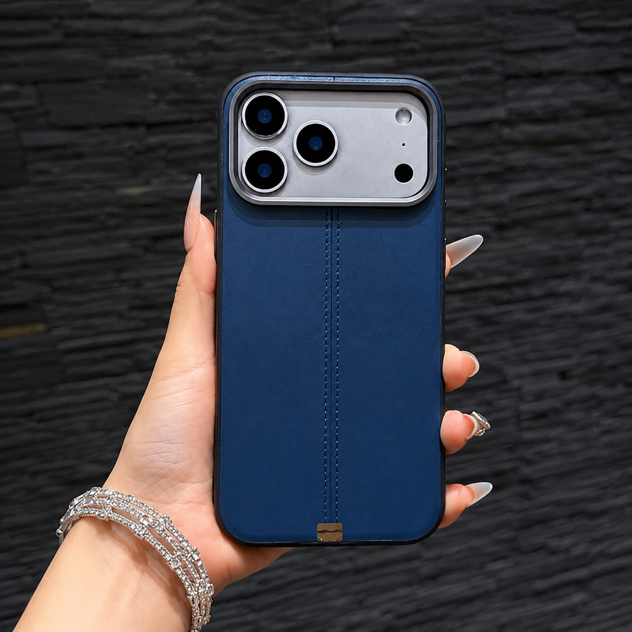 Premium iPhone Case Business Leather MagSafe Magnetic Cover Metal Button Shockproof Anti Fall Slim Full Coverage Anti Scratch Protective Design