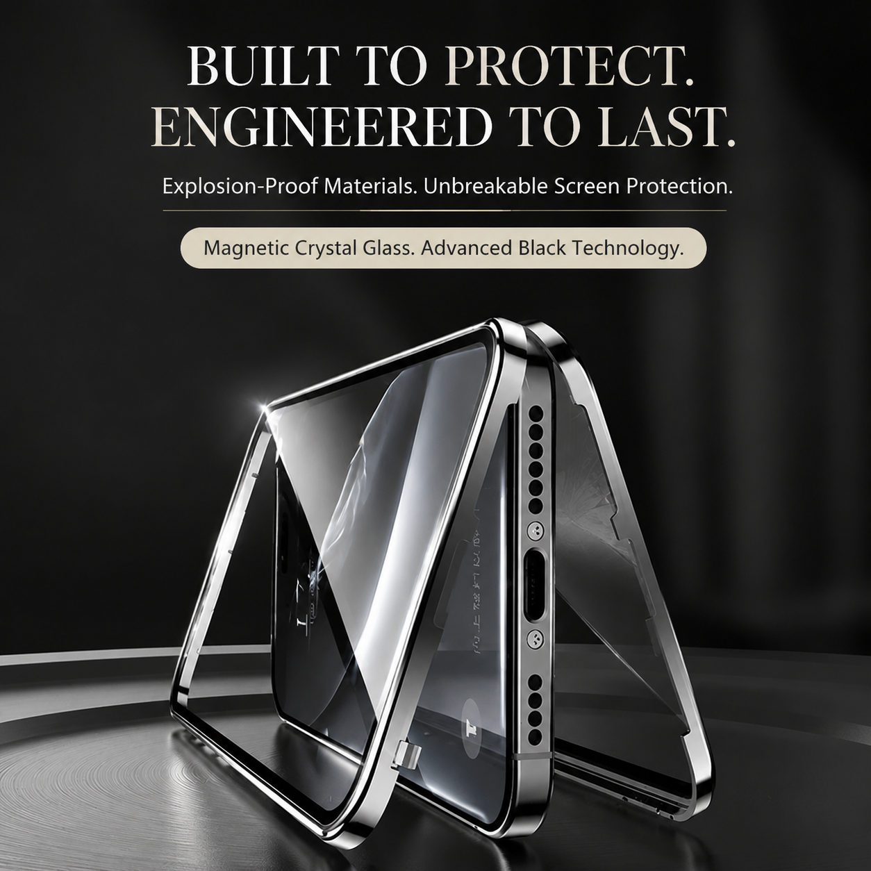 Premium iPhone Case MagSafe Compatible Magnetic Fit Double Sided Tempered Glass Metal Frame 360 Full Body Shockproof Cover Camera Lens Protection Slim Design