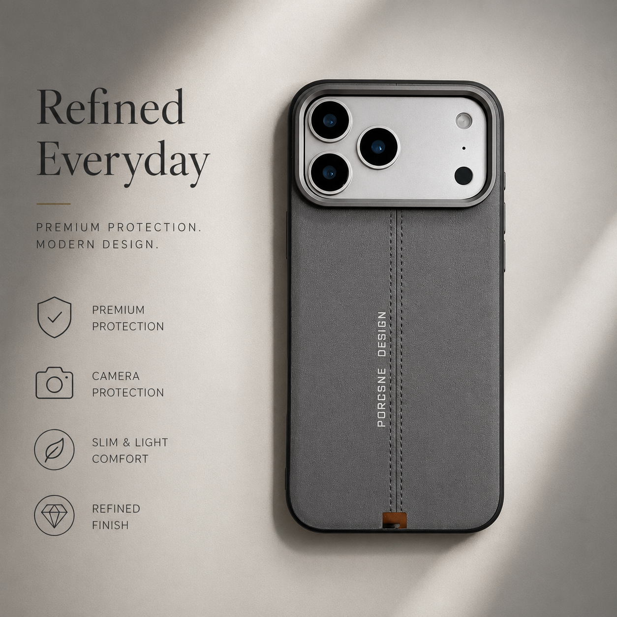 Premium iPhone Case Business Leather MagSafe Magnetic Cover Metal Button Shockproof Anti Fall Slim Full Coverage Anti Scratch Protective Design