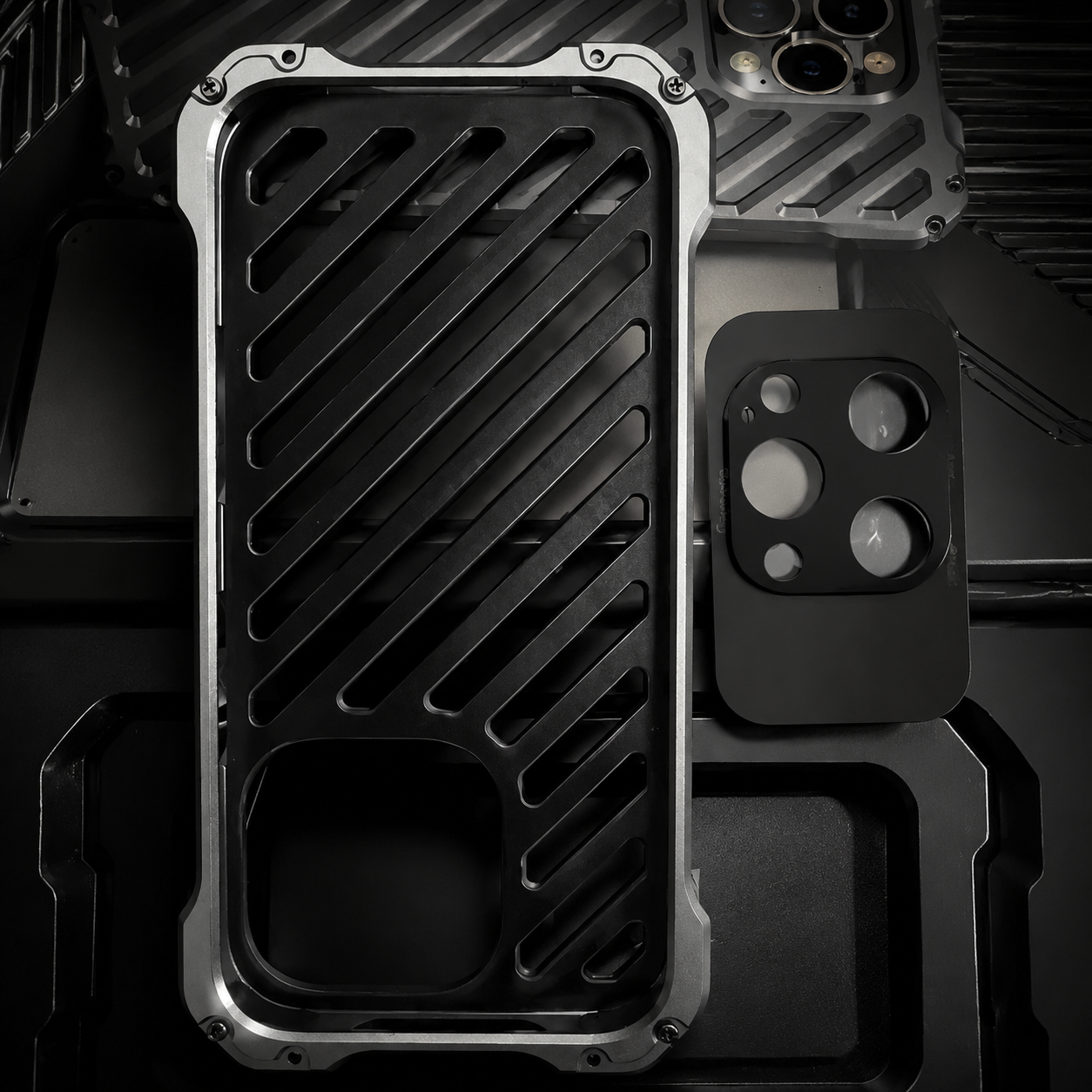 Premium iPhone Case Aluminum Alloy Armor Cover CNC Metal Dual Layer Shockproof Matte Non Slip Camera Protection Full Coverage Protective Design