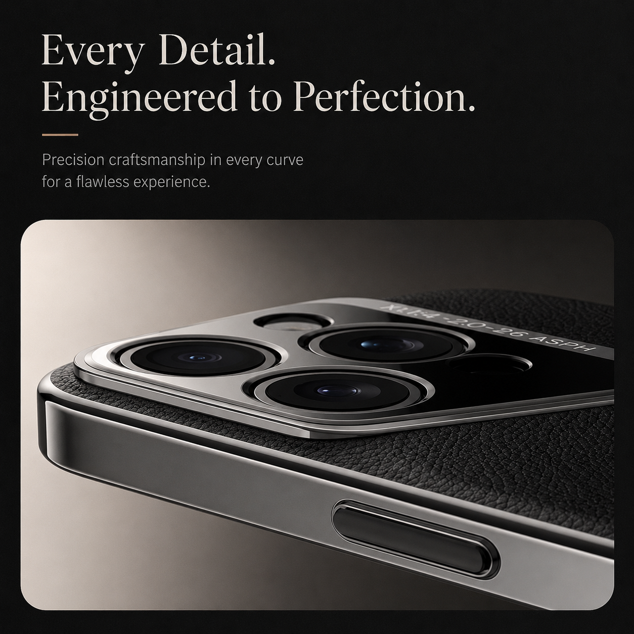 Premium iPhone Case Vegan Leather Hard Back Cover Camera Lens Protection Anti Fingerprint Anti Scratch Slim Lightweight Full Coverage Design