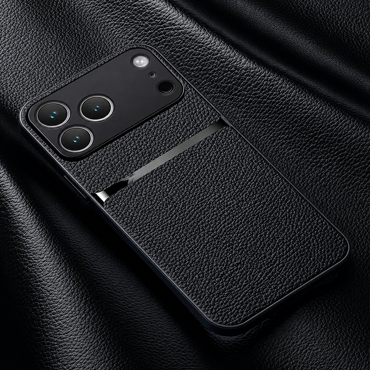 Premium iPhone Case Leather Pattern Silicone Back Cover Shockproof Protective Armor Full Coverage Slim Anti Slip Durable Design Protective Phone Case