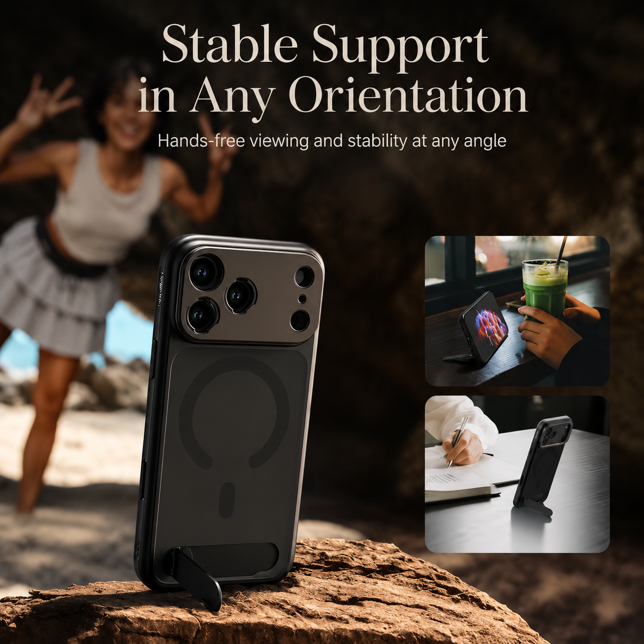 Premium iPhone Case Photography Cover MagSafe Compatible 67mm Filter Mount 17mm Lens Support Kickstand Shockproof Full Coverage Protective Design