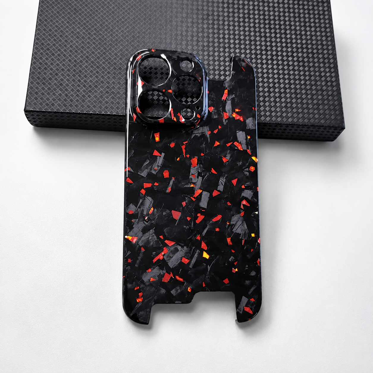 Premium iPhone Case Aramid Carbon Fiber MagSafe Compatible Ultra Thin Glossy Forged Cover Shockproof Lightweight Half Wrapped Slim Design