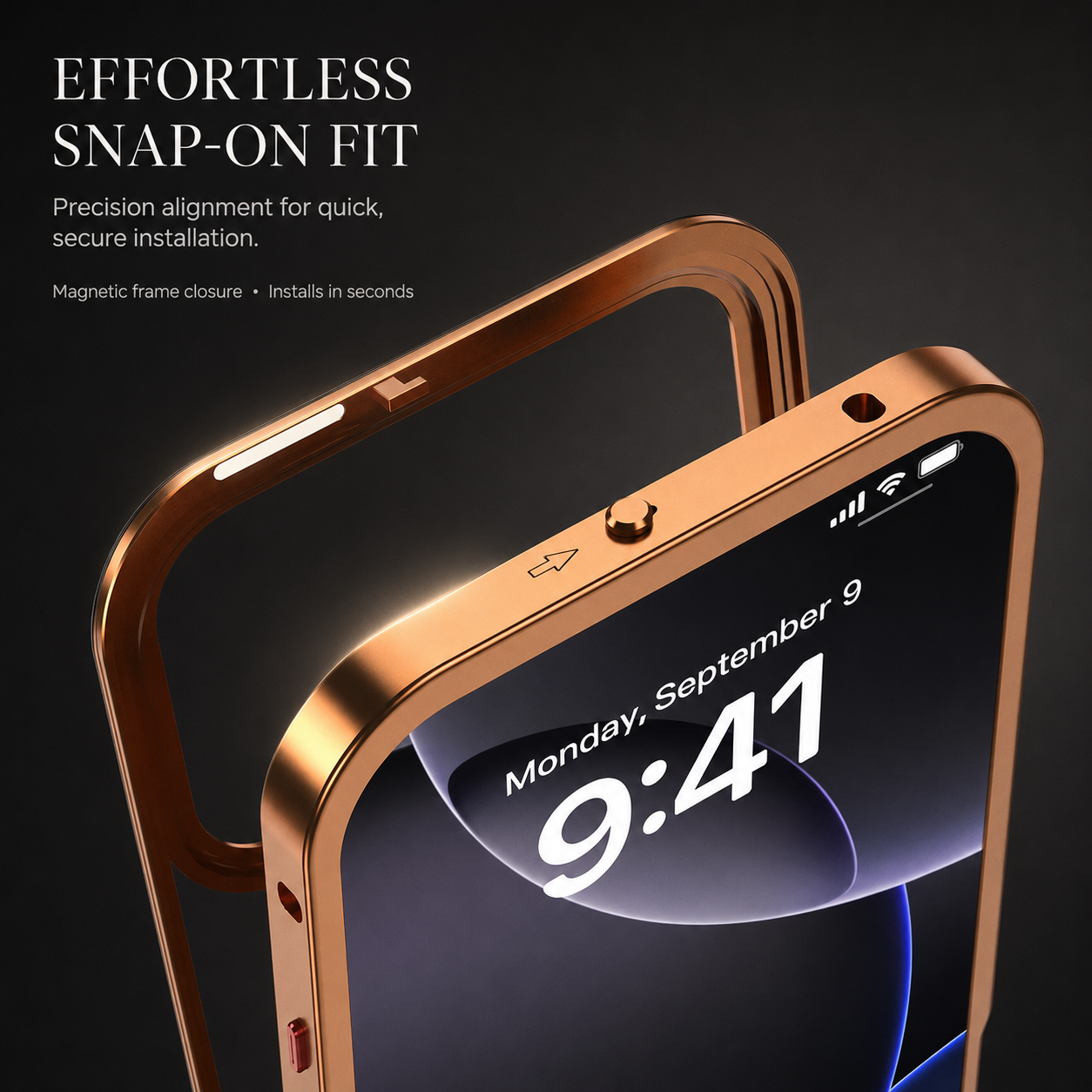 Premium iPhone Case MagSafe Compatible Magnetic Aluminum Frame Frosted Matte Shockproof Protective Camera Lens Protection Slim Design Full Coverage