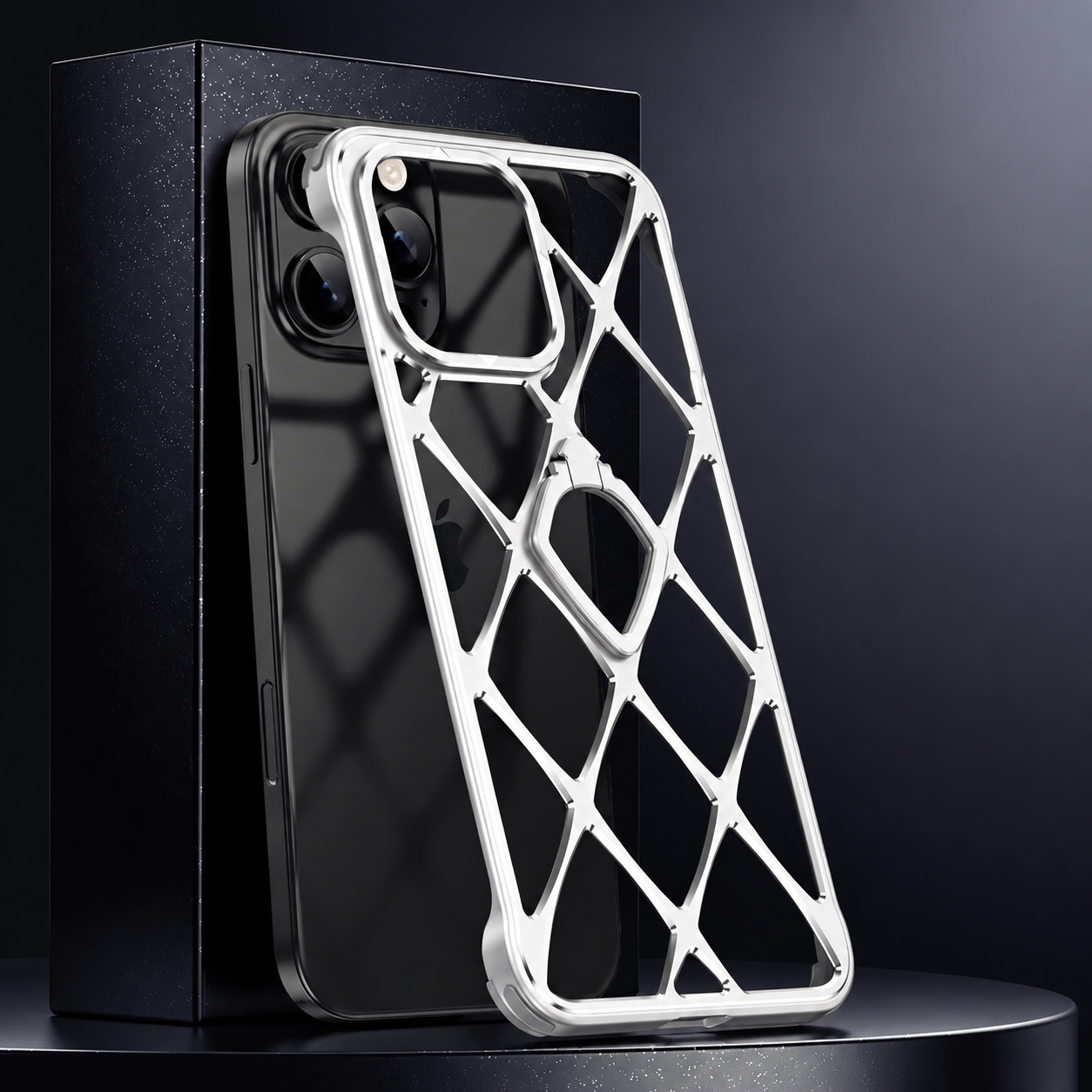 Premium iPhone Case MagSafe Compatible Magnetic Ultra Light Metal Frame Cooling Back Built-in Stand Shockproof Camera Protection Slim Full Coverage