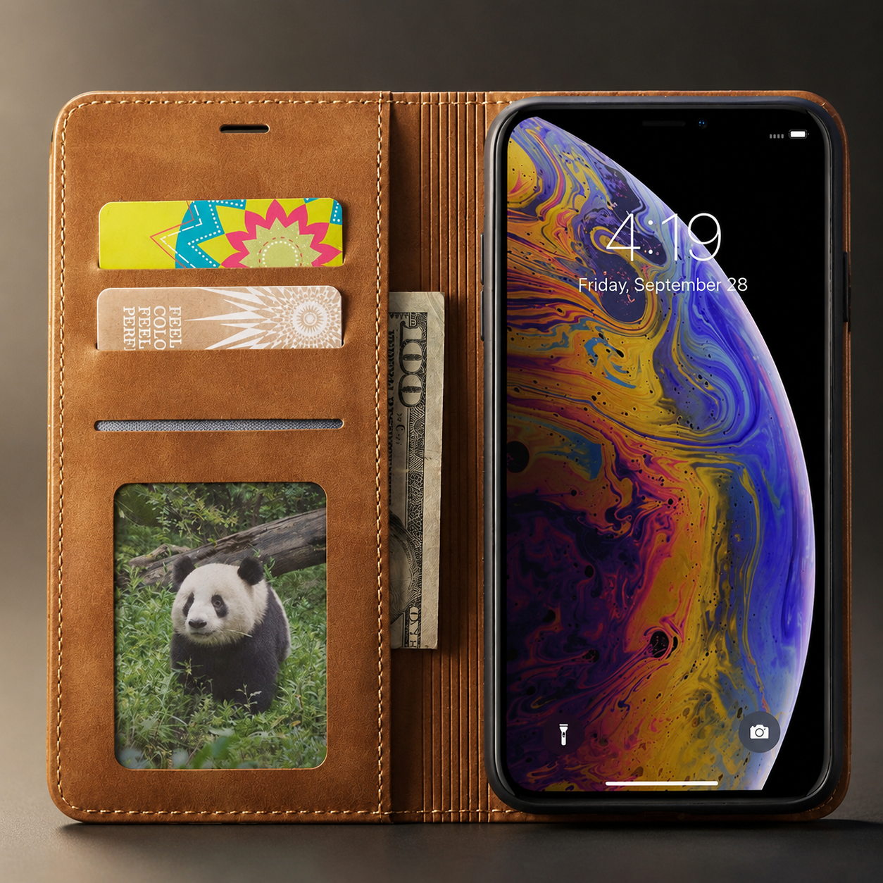 Premium iPhone Case MagSafe Compatible Wallet Flip Cover Card Holder Magnetic Closure Shockproof Camera Lens Protection Suede Leather Slim Full Coverage Cover