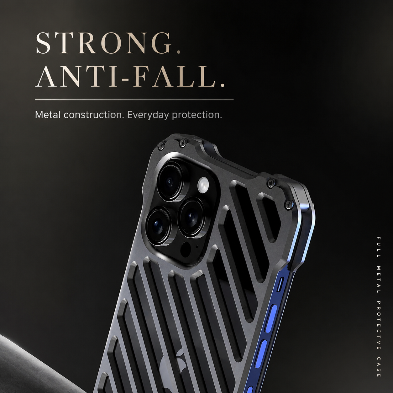 Premium iPhone Case Aluminum Armor Bumper Shockproof Transparent Hard Cover 3D Camera Lens Protection Rugged Metal Gear Anti Slip Full Coverage Design