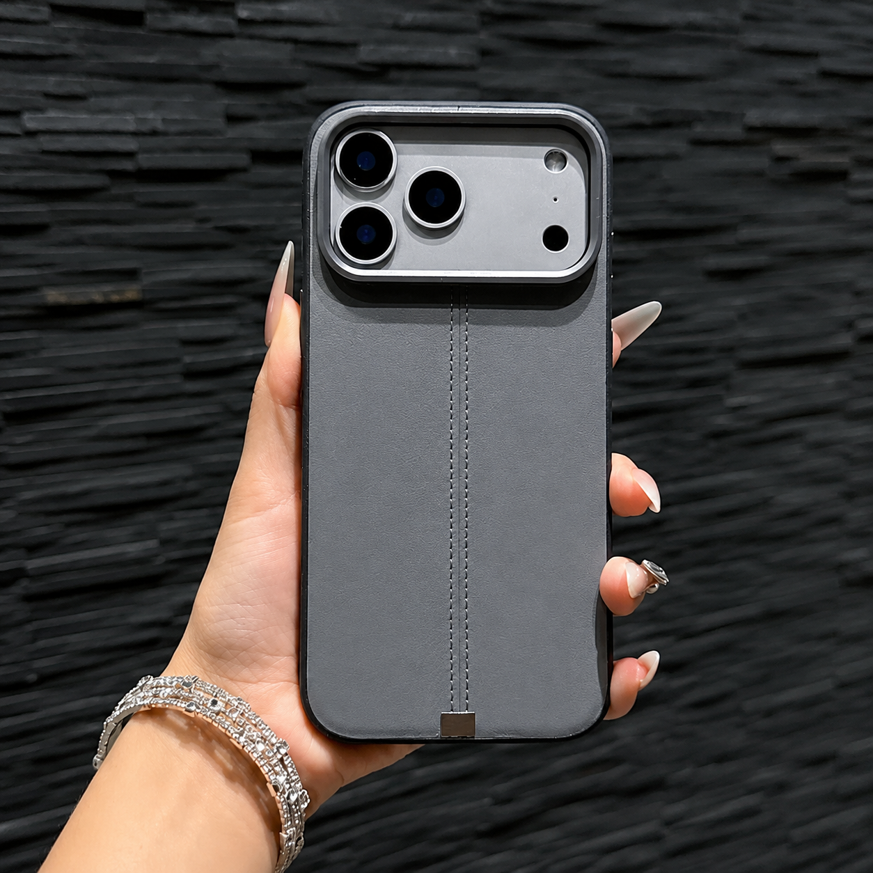 Premium iPhone Case Business Leather MagSafe Magnetic Cover Metal Button Shockproof Anti Fall Slim Full Coverage Anti Scratch Protective Design