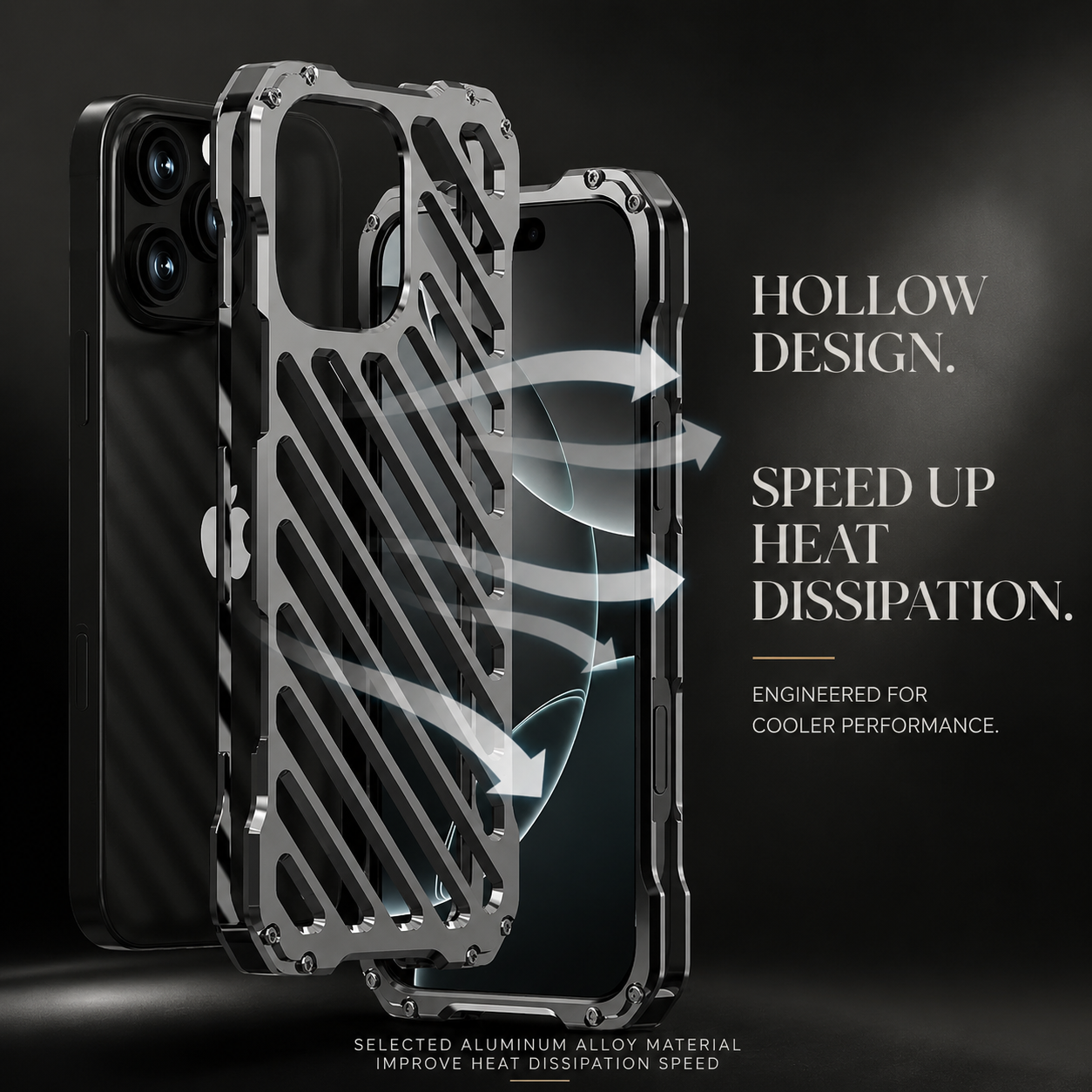 Premium iPhone Case Aluminum Alloy Armor Cover CNC Metal Dual Layer Shockproof Matte Non Slip Camera Protection Full Coverage Protective Design