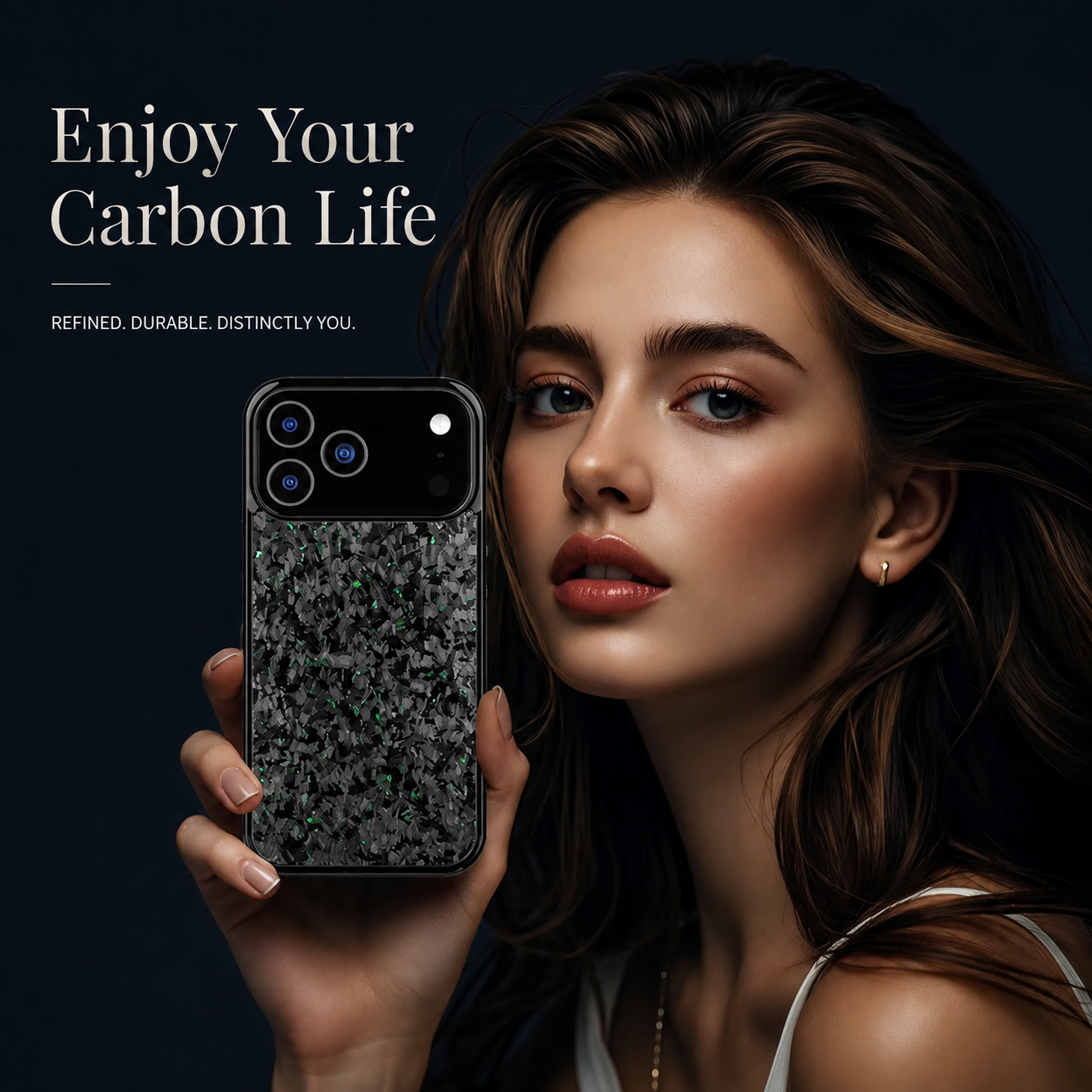Premium iPhone Case MagSafe Compatible Forged Carbon Fiber TPU Hybrid Cover Shockproof Full Coverage Anti Scratch Non Slip Protective Design