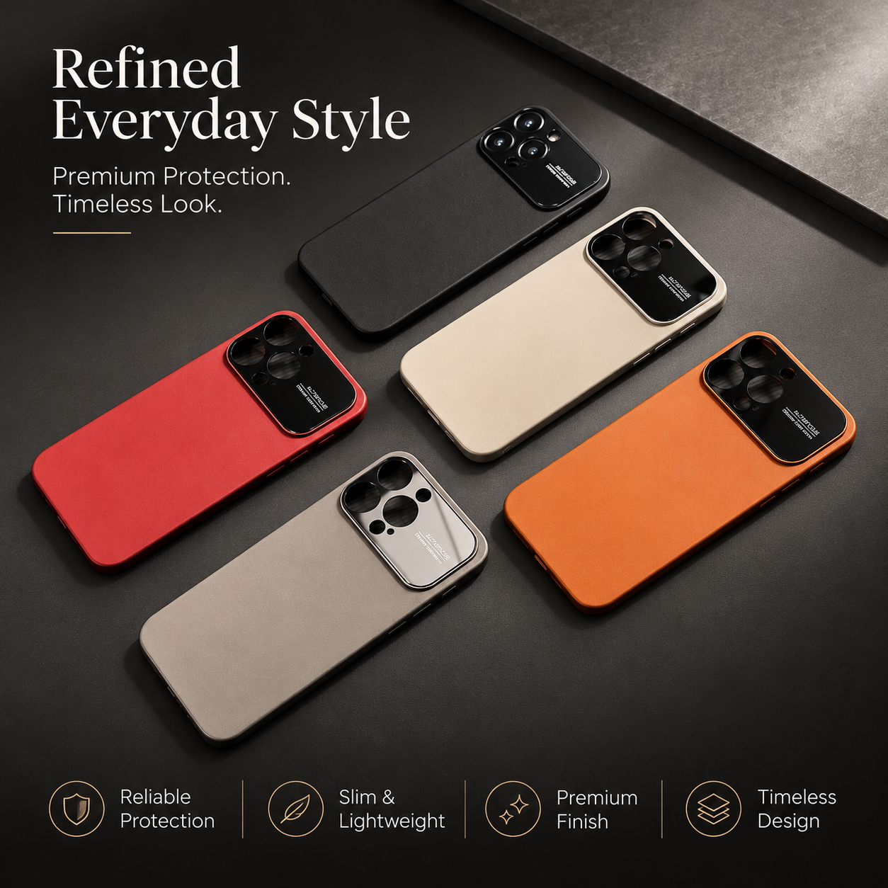Premium iPhone Case MagSafe Magnetic Leather Border Cover Shockproof Heat Dissipation Camera Protection Anti Fingerprint Slim Full Coverage Design