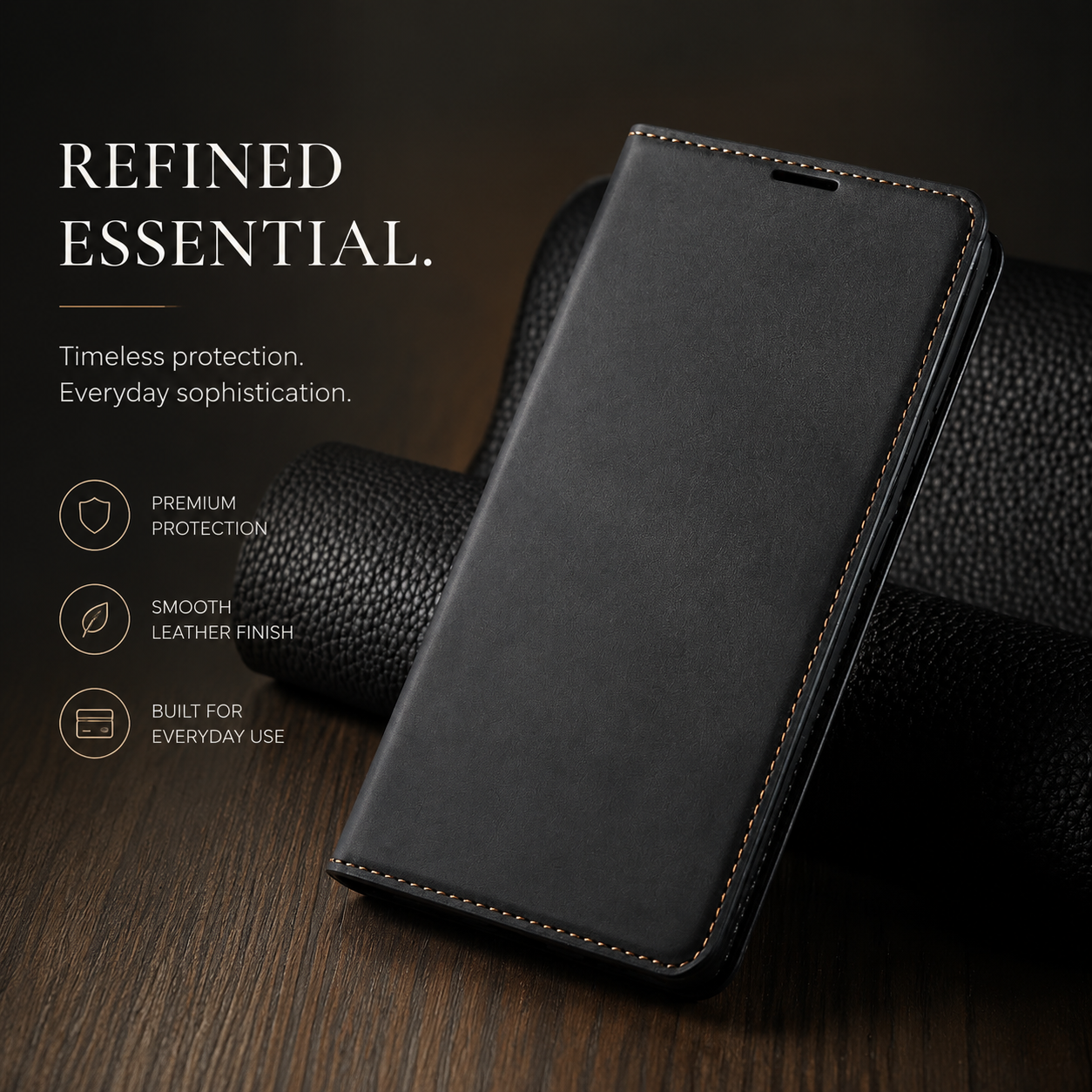 Premium iPhone Case MagSafe Compatible Wallet Flip Cover Card Holder Magnetic Closure Shockproof Camera Lens Protection Suede Leather Slim Full Coverage Cover