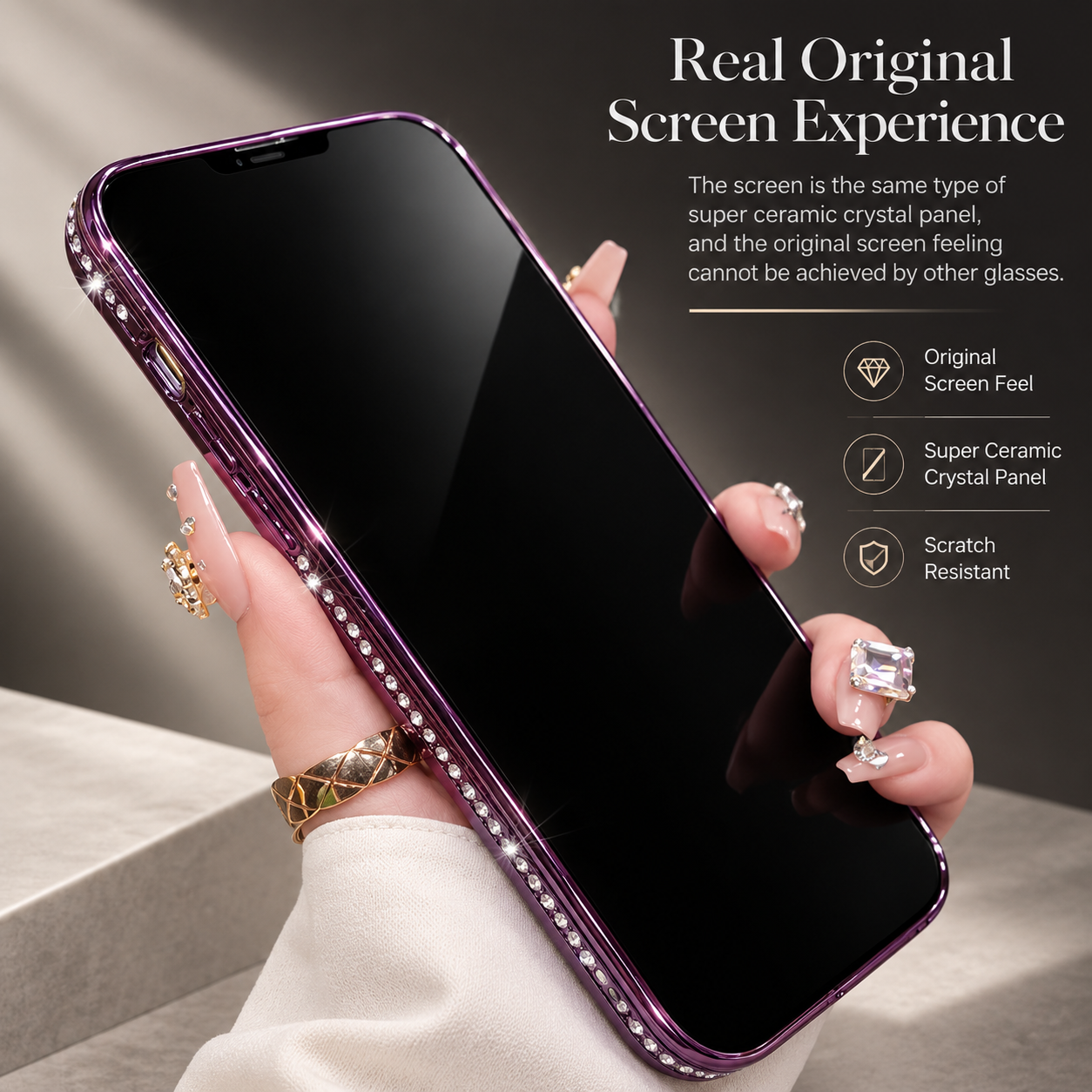 Premium iPhone Case MagSafe Compatible Transparent Glitter Diamond Design Shockproof Bumper Protective Cover Camera Lens Guard Ultra Thin Slim Design