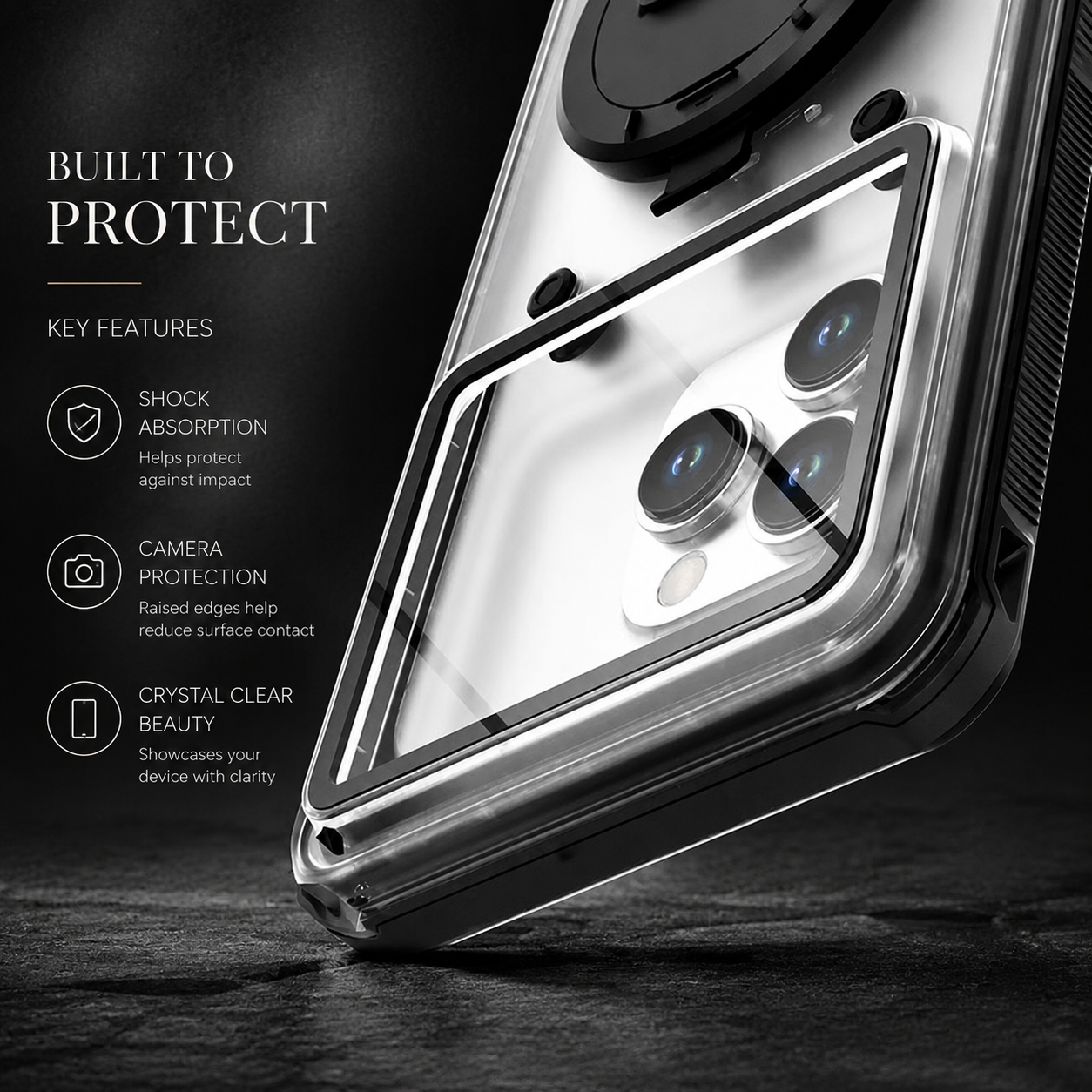 Premium iPhone Case Waterproof IP68 Protective Cover Full Body Shockproof Vacuum Seal System Underwater Touchscreen Access Dustproof Durable Design