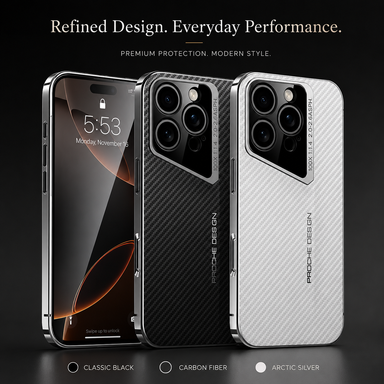 Premium iPhone Case Carbon Fiber Electroplated Protective Cover MagSafe Compatible Magnetic Shockproof Non Slip Anti Fingerprint Full Coverage Design