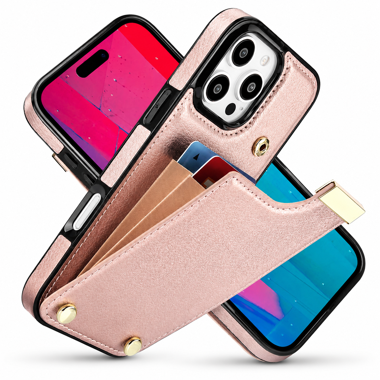Premium iPhone Case Leather Wallet Flip Cover MagSafe Compatible Card Holder Magnetic Closure Shockproof Camera Protection Slim Full Coverage