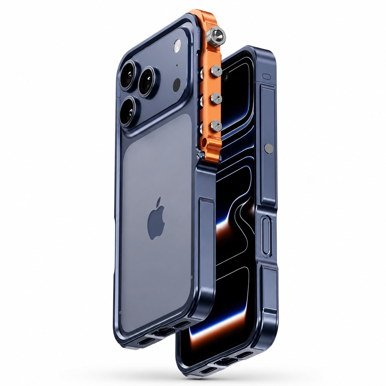 Premium iPhone Case Magnetic Aluminum Alloy Cyberpunk Bumper Heat Dissipation Shockproof Non Slip Lightweight Full Coverage Protective Design