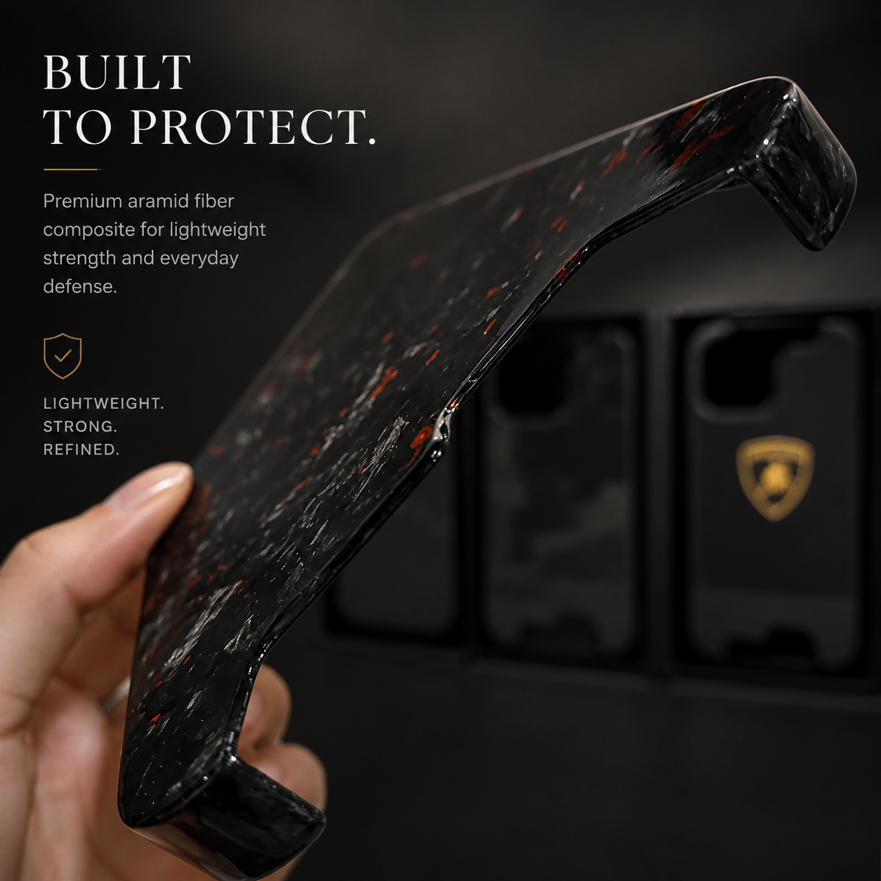 Premium iPhone Case Aramid Carbon Fiber MagSafe Compatible Ultra Thin Glossy Forged Cover Shockproof Lightweight Half Wrapped Slim Design