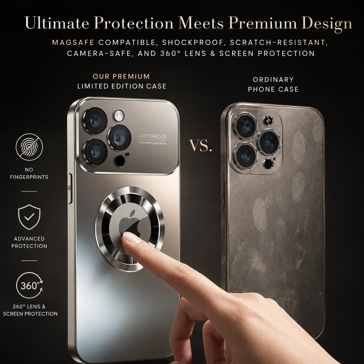 Premium iPhone Case MagSafe Compatible Magnetic Electroplated Glass Cover Shockproof Protective Camera Lens Protection Slim Reflective Hard Back