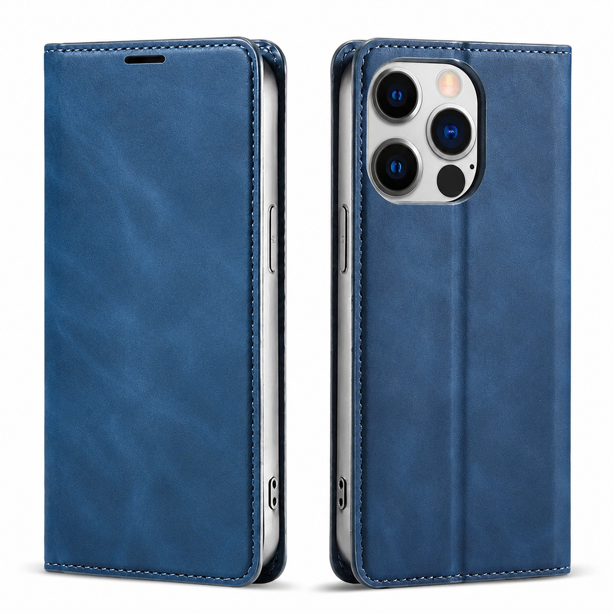 Premium iPhone Case MagSafe Compatible Wallet Flip Cover Card Holder Magnetic Closure Shockproof Camera Lens Protection Suede Leather Slim Full Coverage Cover